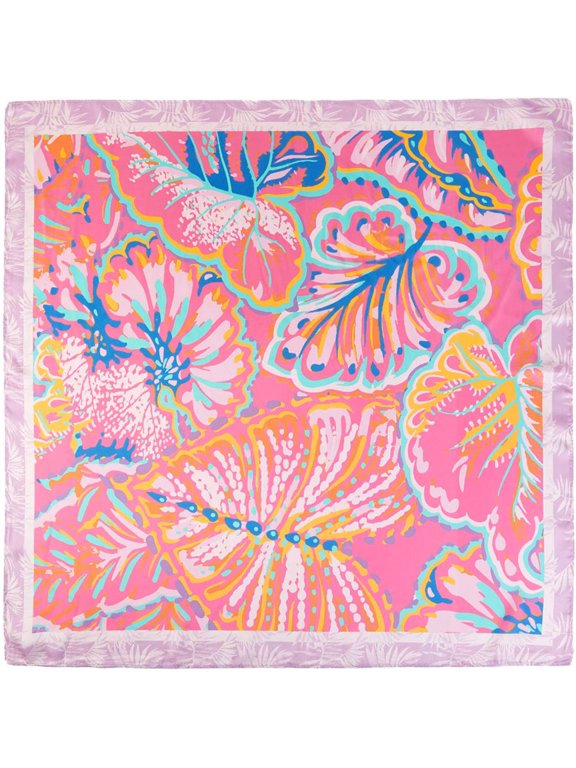 Watercolor Tropical Leaf Pattern Square Bandana Scarf