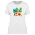 thumbnail image 1 of Watercolor Tropical Leafs Flower T-Shirt Women -Image by Shutterstock, Female Large, 1 of 2
