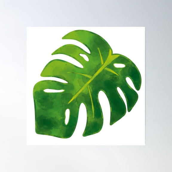 Watercolor Tropical Monsterra Leaf Pool Float, Pool Party Poster Wall Art, Modern Wall Decor, 30x30 UNFRAMED