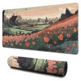 thumbnail image 1 of Watercolor Tulip Flower Gaming Mouse Mat,Rectangle XX Large Non-Slip Rubber Gaming Mouse Pad with Stitched Edges, Office Mouse Pad for Women Men Kids, 31.5x15.7, 1 of 7