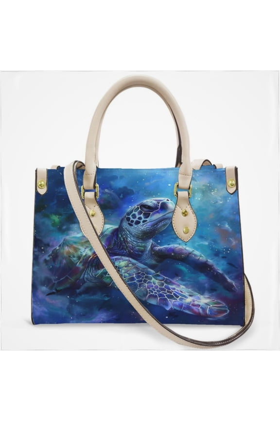 Watercolor Turtle Cross Body Bags For Women Small Leather Female Handbags Fashion Top-Handle Totes