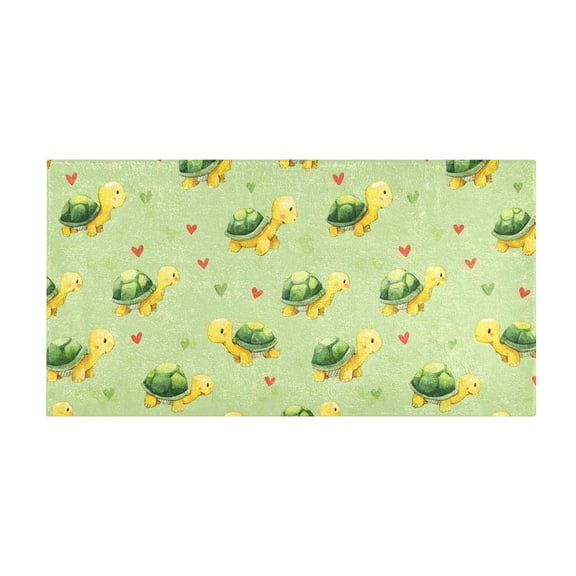 Watercolor Turtle Pattern Bath Mat 39x20 Inch Soft Absorbent Non-Slip Plush Bathroom Rug for Floor