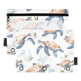 thumbnail image 1 of Watercolor Turtle Waterweed 2 Pack Pencil Pouch for 3 Ring Binder Smooth Zipper Folders with Pockets Clear Window Pencil Case, 1 of 6