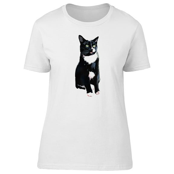 Watercolor Tuxedo Cat T-Shirt Men -Image by Shutterstock, Male Large