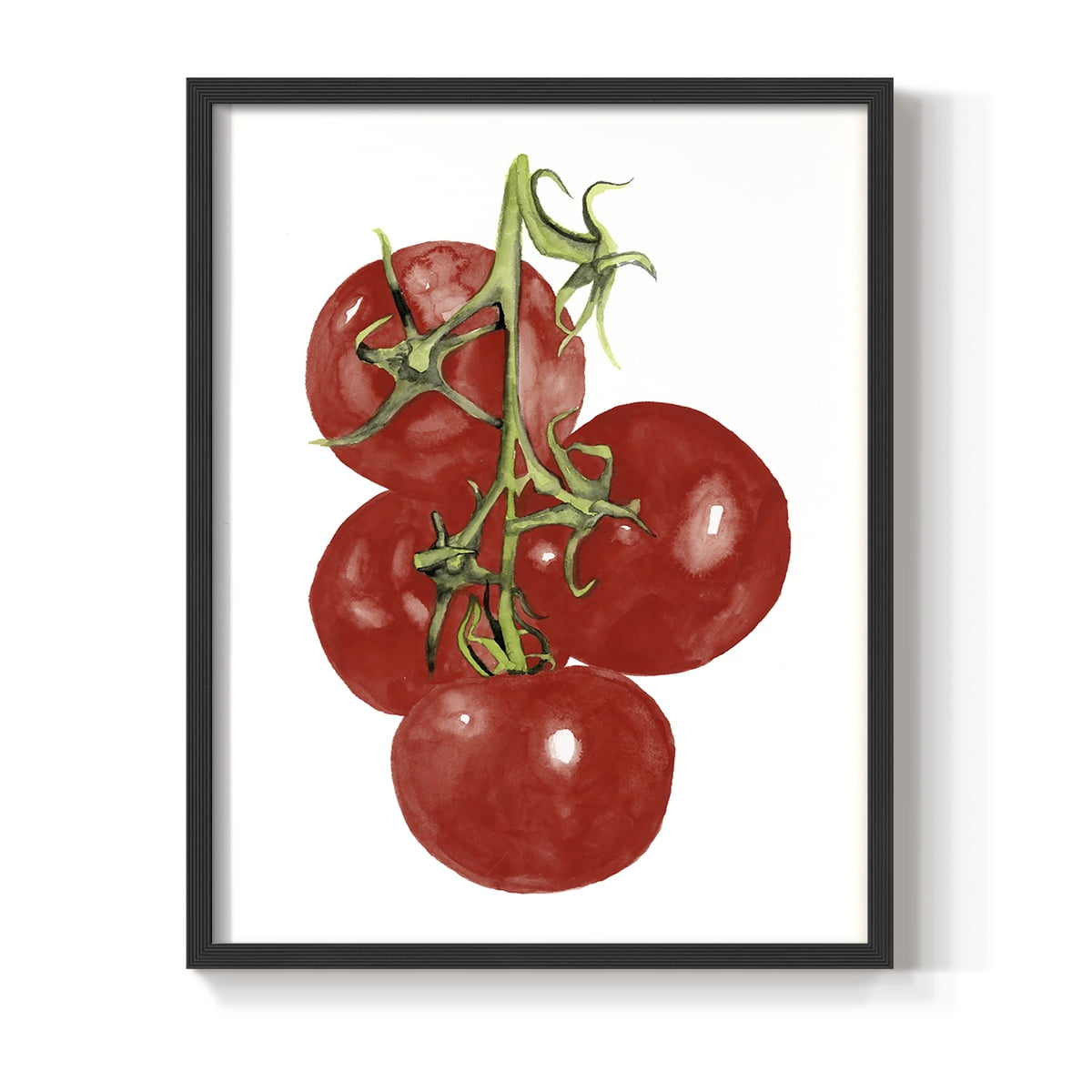 Watercolor Veggie IV Framed Print in Black Solid Wood 16 x 20 Framed Print