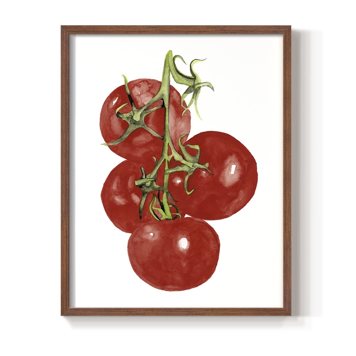 Watercolor Veggie IV Framed Print in Brown Solid Wood 11 x 14 Framed Print