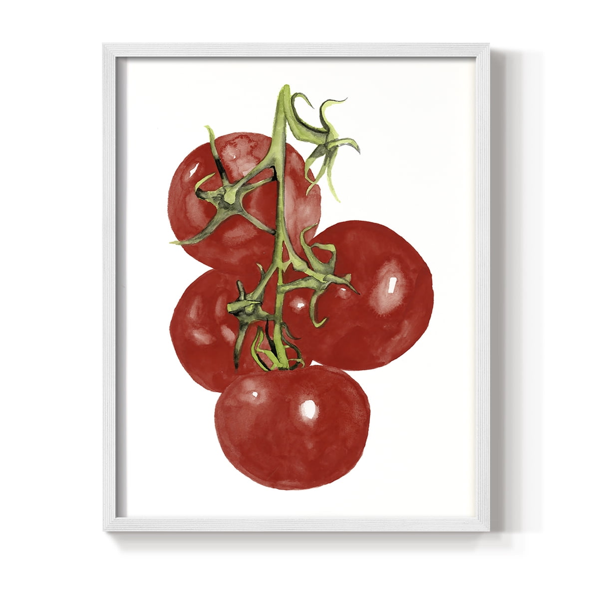Watercolor Veggie IV Framed Print in White Solid Wood 11 x 14 Framed Print