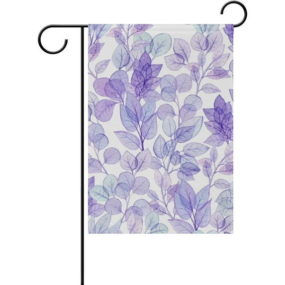 Watercolor Violet Leaves Decorative Double Sided House Flag 28 x 40 inch