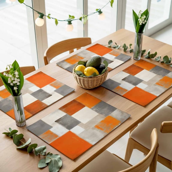 Watercolor Watercolor Texture Placemats Set of 4,Wipeable Washable Table Mats for Dining Tables, Abstract Modern Place Mats for Kitchen Event Party Tabletop Decor