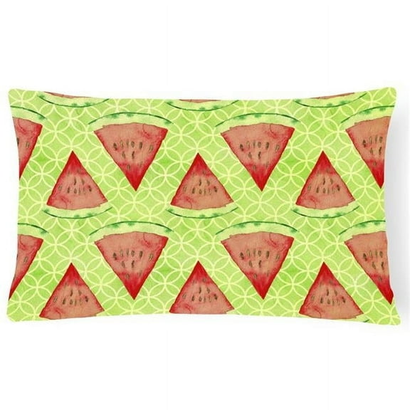 Watercolor Watermelon Canvas Fabric Decorative Pillow - 12 x 16 in.