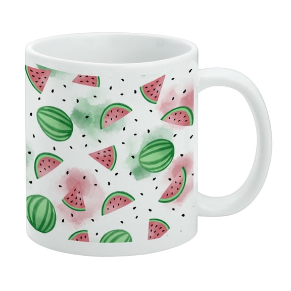 Watercolor Watermelons Pattern White Mug