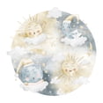 Watercolor Whimsical Moon Yawning, Sun Smiling & Stars Edible Icing ...