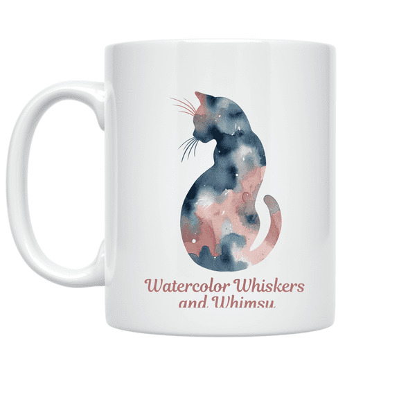 Watercolor Whiskers and Whimsy - Cat Lover - 11 oz Ceramic Coffee Mug