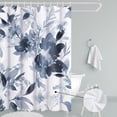 thumbnail image 1 of Watercolor White Flower Shower Curtain,Floral Waterproof Shower Curtains for Bathroom Decor, Modern Ink Plant Bath Curtain Sets with 12 Hooks, 72x72 Inch, 1 of 5