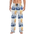 thumbnail image 1 of Watercolor White Lotus Figure Mens Pajama Pant Sleep and Lounge Bottons with Pockets, 1 of 7