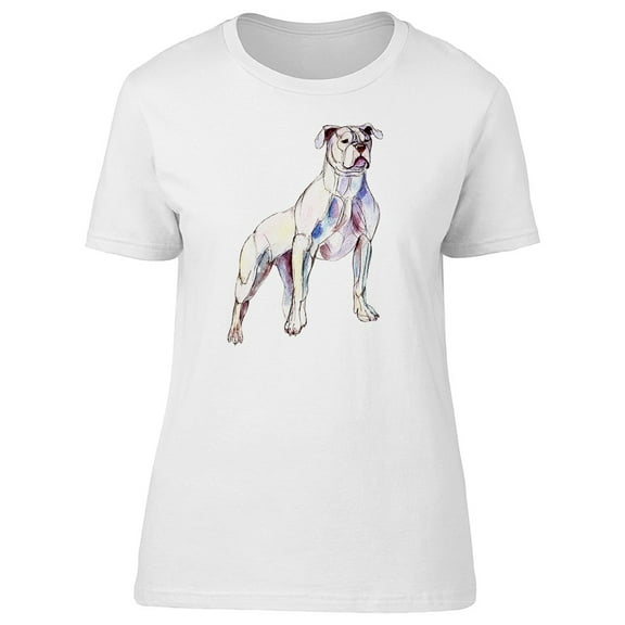 Watercolor White Pit Bull T-Shirt Men -Image by Shutterstock, Male 4X-Large