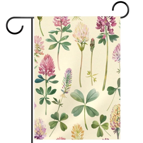 Watercolor Wild Flowers Meadow on Pastel Yellow Background Welcome Garden Flags, 12 x 18 Inch Double Sided Outdoor Yard Flags Waterproof For Home Outside Patio Lawn Porch