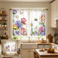 thumbnail image 1 of Watercolor Wildflower Butterfly Tier Curtain,Light Filtering Washable Short Cafe Window Curtain for Kitchen,Laundry,Home Decor,1 Pair, 1 of 6