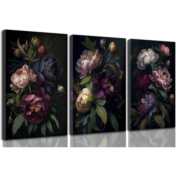 Watercolor Wildflower Canvas Wall Art Modern Minimalist Colorful Botanical Floral Painting Pictures Wall Decor Flower Posters Print Artwork for Living Room Bedroom(Only canvas)