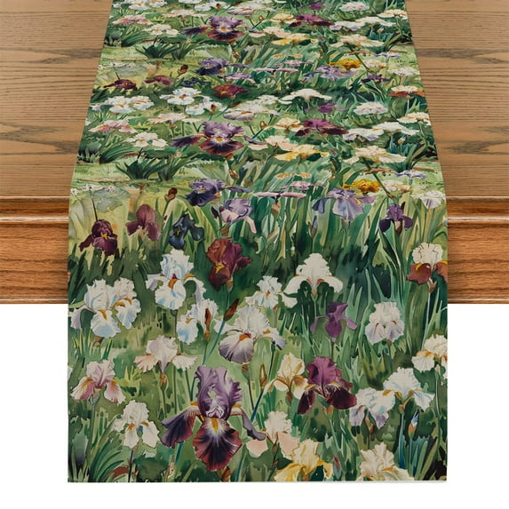 Watercolor Wildflower Table Runner Dining Table Cloth r for Kitchen Holiday Party Table Runners ration for Home Kitchen