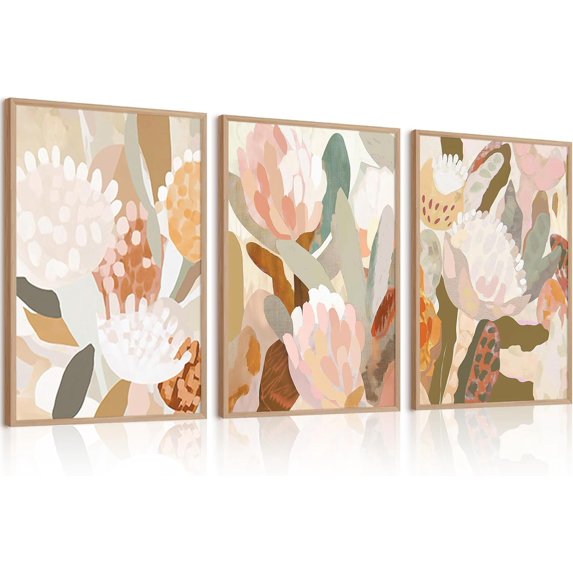 Watercolor Wildflower Wall Art Decor Colorful Flower Pictures Canvas Floral Botanical Wall Art Vintage Prints Poster Floral Painting Artwork for Living Room Bedroom Unframed(only canvas)