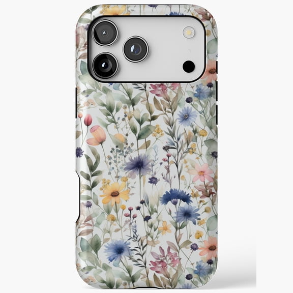 Watercolor Wildflower for iPhone Case 11 through 17 Pro Max