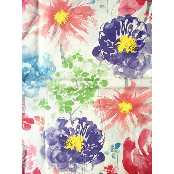Watercolor Wildflowers Abstract Vinyl Flannel Backed Tablecloth (52" x 90" Oblong)