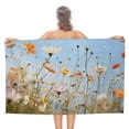 thumbnail image 1 of Watercolor Wildflowers Beach Towel, Microfiber Beach TowelsAbsorbent, Compact, Beach Blanket, Lightweight Towel for The Swimming, 1 of 7