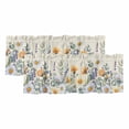 thumbnail image 1 of Watercolor Wildflowers Curtain Valances for Windows, Kitchen Valance Window Treatments Panel 2 Pack, Botanical Flowers Eucalyptus Leaf Rod Pocket Short Curtains for Bathroom Bedroom 60 x 18 Inch, 1 of 8