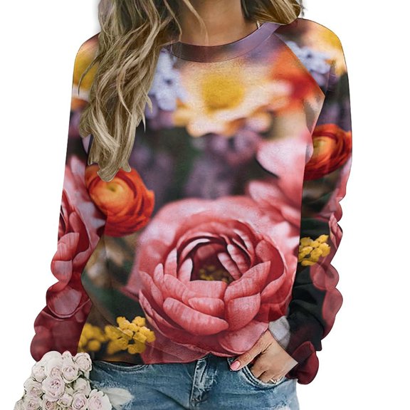 Watercolor Wildflowers Mom Sweatshirt For Women Long Sleeve Pullover