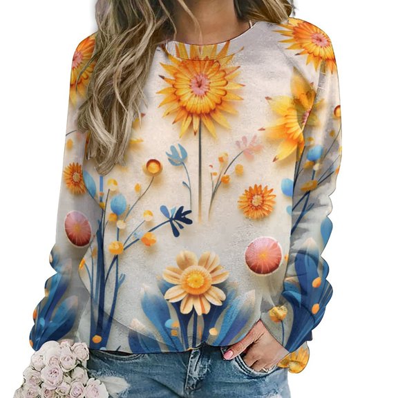 Watercolor Wildflowers Mom Sweatshirt For Women Long Sleeve Pullover