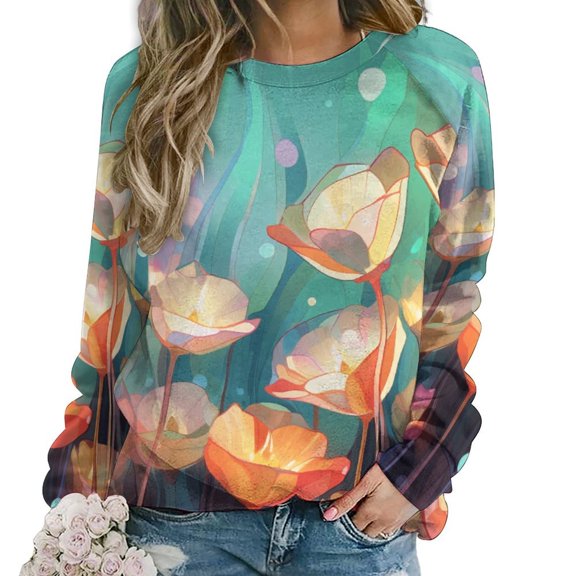 Watercolor Wildflowers Mom Sweatshirt For Women Long Sleeve Pullover