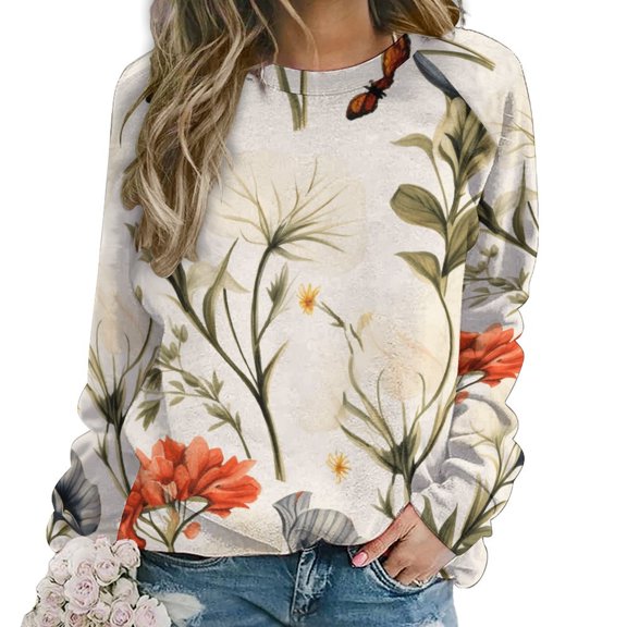 Watercolor Wildflowers Mom Sweatshirt For Women Long Sleeve Pullover