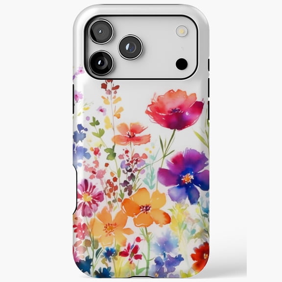 Watercolor Wildflowers Nature Art iPhone Case 17 to 11 Pro Max