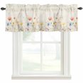 thumbnail image 1 of Watercolor Wildflowers Rod Pocket Curtain Valance, Farmhouse Country Botanical Flowers Farmhouse Window Valance for Living Room, Bedroom, Kitchen 42"W x 12"L, 1 of 9