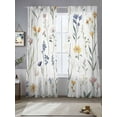 thumbnail image 1 of Watercolor Wildflowers Sheer Curtains for Living Room Bedroom Spring Botanical Floral Sheer Curtains 84 Inch Long 2 Panels Set Light Filtering Curtain Window Treatments Drapes for Dining Room, 1 of 6