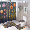 thumbnail image 1 of Watercolor Wildflowers Shower Curtain Sets with Rugs 4 Piece Rustic, 1 of 8