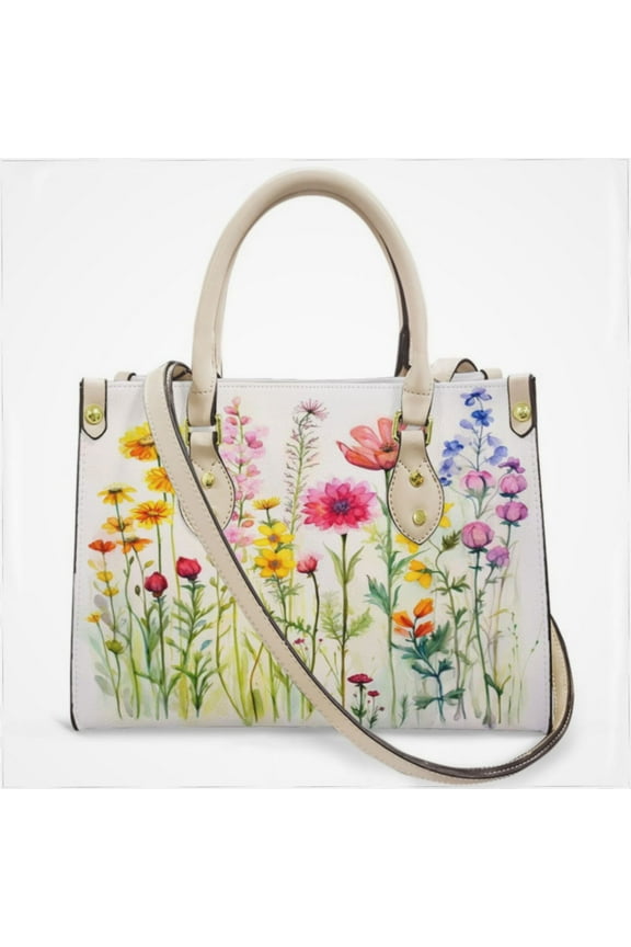 Watercolor Wildflowers Spring Summer (1) Cross Body Bags For Women Small Leather Female Handbags Fashion Top-Handle Totes