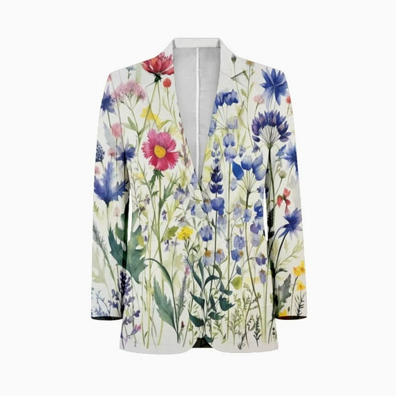 Watercolor Wildflowers Spring Summer (3) Customized Men's Suits full man Shawl Collar Gentleman Suits for Wedding Business