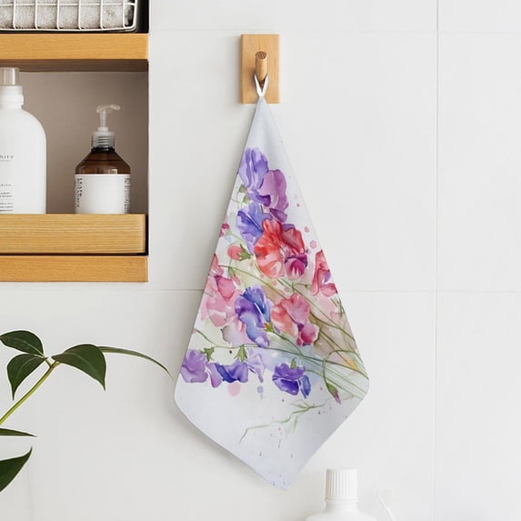 Watercolor Wildflowers Spring Summer (4) Towels for Bathroom, Kitchen, Gym, Towels, Soft, Highly Absorbent, Hanging Towel with Hanging Eyelet