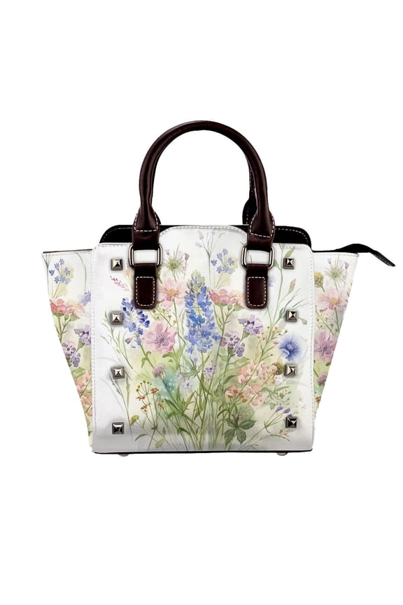 Watercolor Wildflowers Spring Summer (5) Rivet Fashion One-Shoulder Women's Handbag Tote Bag