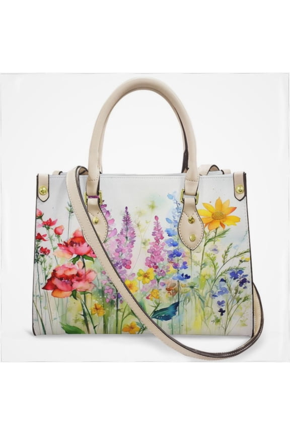 Watercolor Wildflowers Spring Summer (9) Cross Body Bags For Women Small Leather Female Handbags Fashion Top-Handle Totes