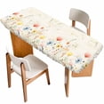 thumbnail image 1 of Watercolor Wildflowers Table Cloths for 8 Foot Rectangle Tables, Farmhouse Country Botanical Flowers Patio Waterproof Elastic Fitted Tablecloths, Washable Rectangular Table Cover for Camping, 1 of 8