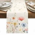 thumbnail image 1 of Watercolor Wildflowers Table Runner - 90 Inch Long, Kitchen Dining Table Runner Dresser Scarves, Farmhouse Country Botanical Flowers Farmhouse Decor for Coffee Tables Wedding Party Banquet, 1 of 8