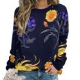 thumbnail image 1 of Watercolor Wildflowers Womens Casual Crewneck Sweatshirt Long Sleeve Tops Cute Pullover Loose Fit, 1 of 7