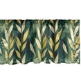 thumbnail image 1 of Watercolor Window Valance, Falling Leaves of Autumn Season Misty Gradient Colored Backdrop, Curtain Valance for Kitchen Bedroom with Rod Pocket, 54" X 18", Dark Teal and Pastel Yellow, by Ambesonne, 1 of 2