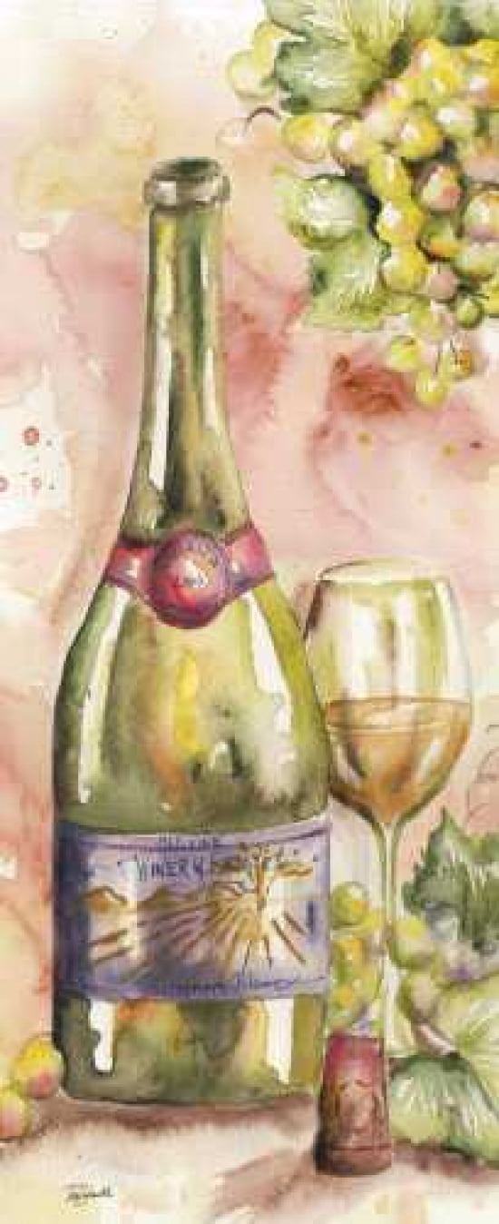 Watercolor Wine Panel II Canvas Art - Tre Sorelle Studios (10 x 20)
