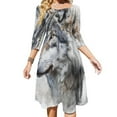thumbnail image 1 of Watercolor Wolf Portrait Dress Summer Dresses Woman Street Style Big Size Casual Dress, 1 of 9