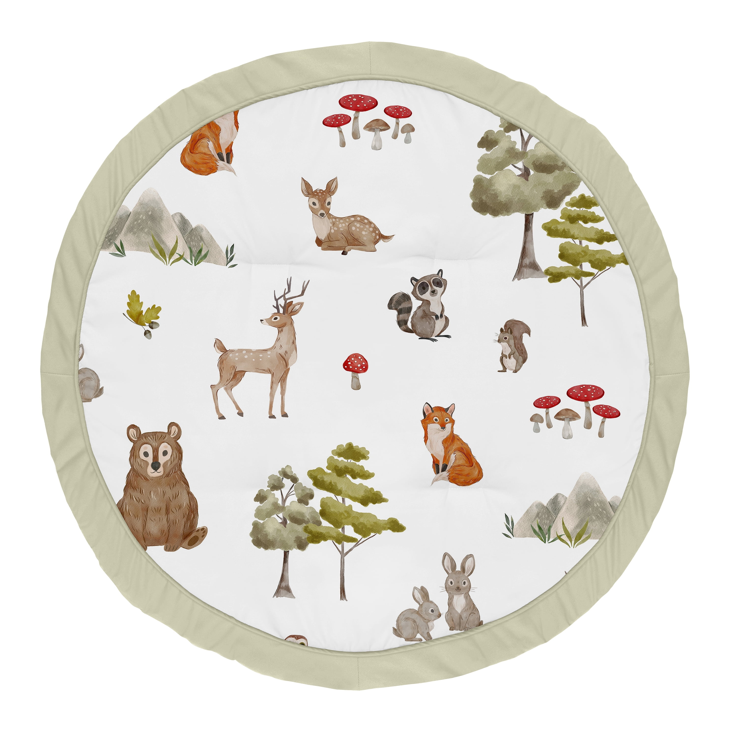 Sweet Jojo Designs Watercolor Woodland Forest Animals Multicolor Baby Play Mat Walmart