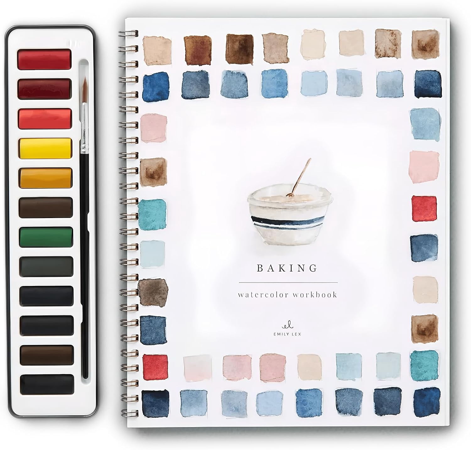 Watercolor Workbook Beginner Friendly Painting Kit With 12 Colors Watercolor Paint Set And Brush Nature-Themed Art Gift For Enthusiasts